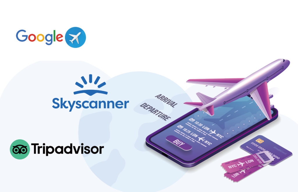 訂購機票的平台：Google Flight、Sky Scanner、Tripadviser